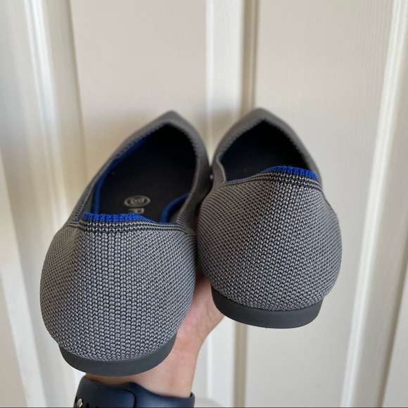 Rothy’s Women's Gray The Point Flat Shoes Cloud Grey Birdseye Sz 7 - Picture 5 of 13